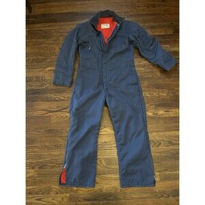 Walls Blizzard Pruf Insulated Overalls Size LARGE SHORT 42-44 Chest Blue Vintage